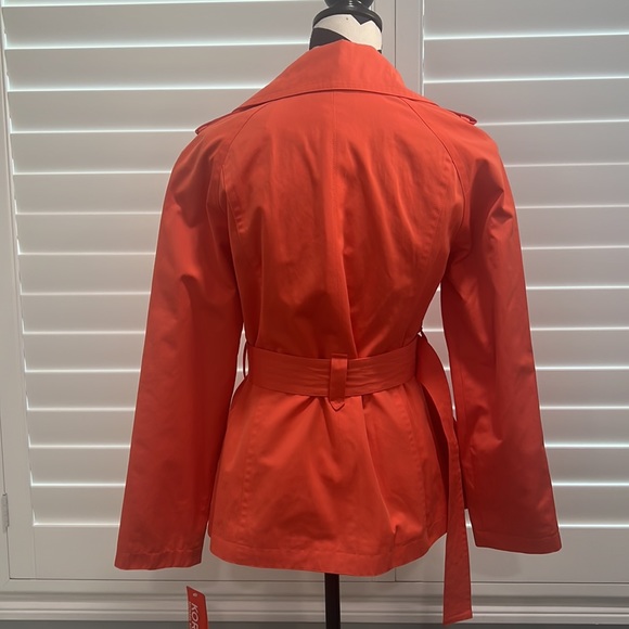 Michael Kors Papaya Orange Melon Trench Coat - Picture 7 of 14